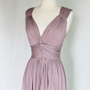 Rachel Pally Grecian Draped Mauve Lilac Wedding Maxi Sleeveless Dress